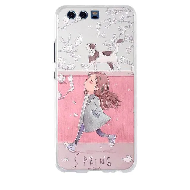 Huawei P10 Case Cover 3D Soft TPU for huawei P10 P 10 Cover Case Silicone Mobile Phone Bags For huawei P10 5.1" Phone Case