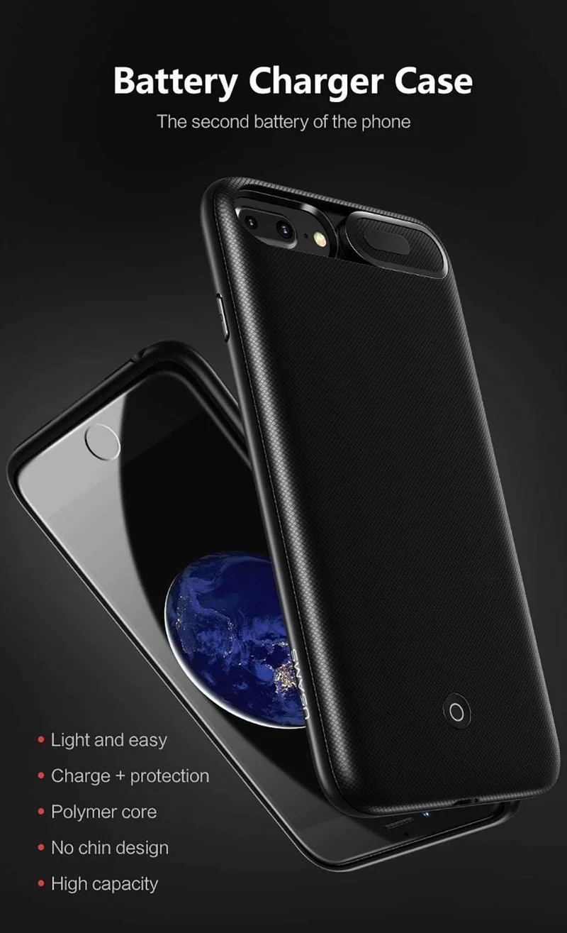 USAMS Akkuladegeräte für iPhone 6 6s 7 8 Plus 3000/4200 mAh Power Bank Case Ultra Slim Externes Pack Backup-Ladegerät