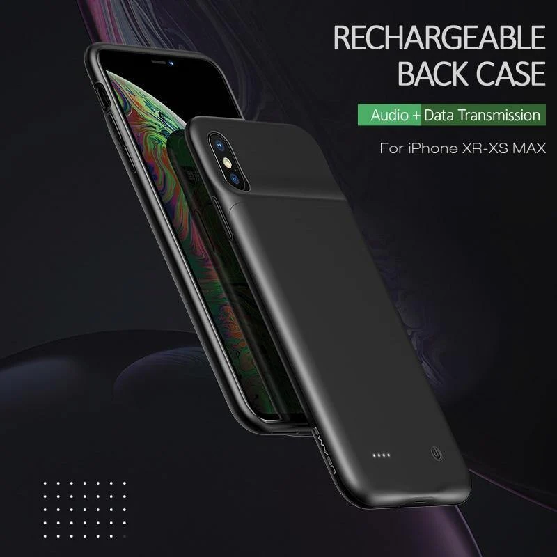 Batterie-Kasten für iPhone X XR XS XSmax, USAMS 4000mAh Fall des externen Ladegeräts Ersatzenergie-Bank-beweglicher Energie-Aufladungsfall