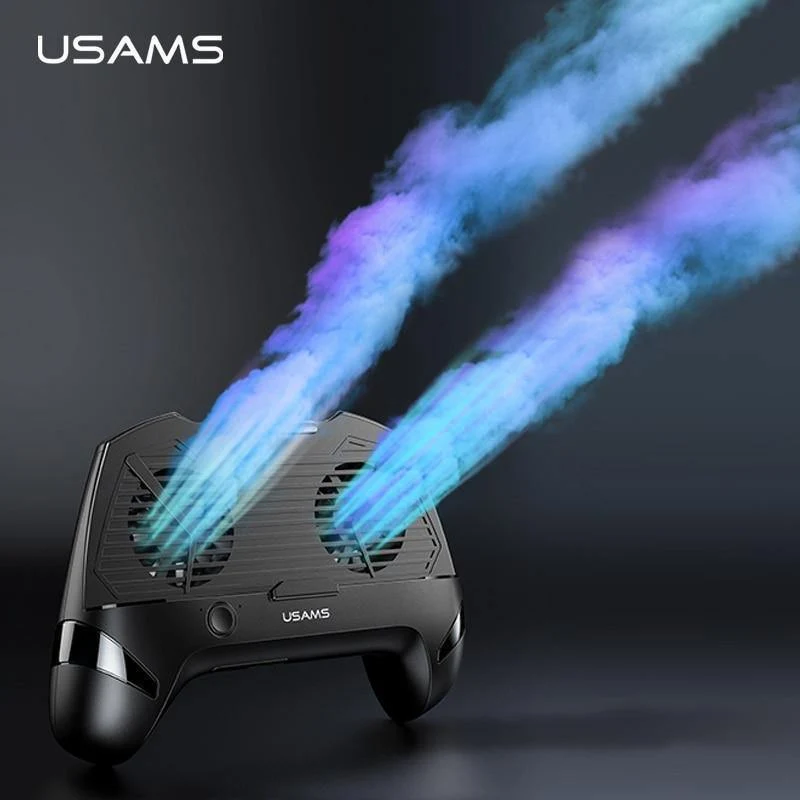 USAMS Handy-Spiel-Kühlgriff, Telefonhalter, Doppellüfter, Telefon-Spiel-Kühlkörper, Lade-Powerbank, Rauschunterdrückung, Gamepad