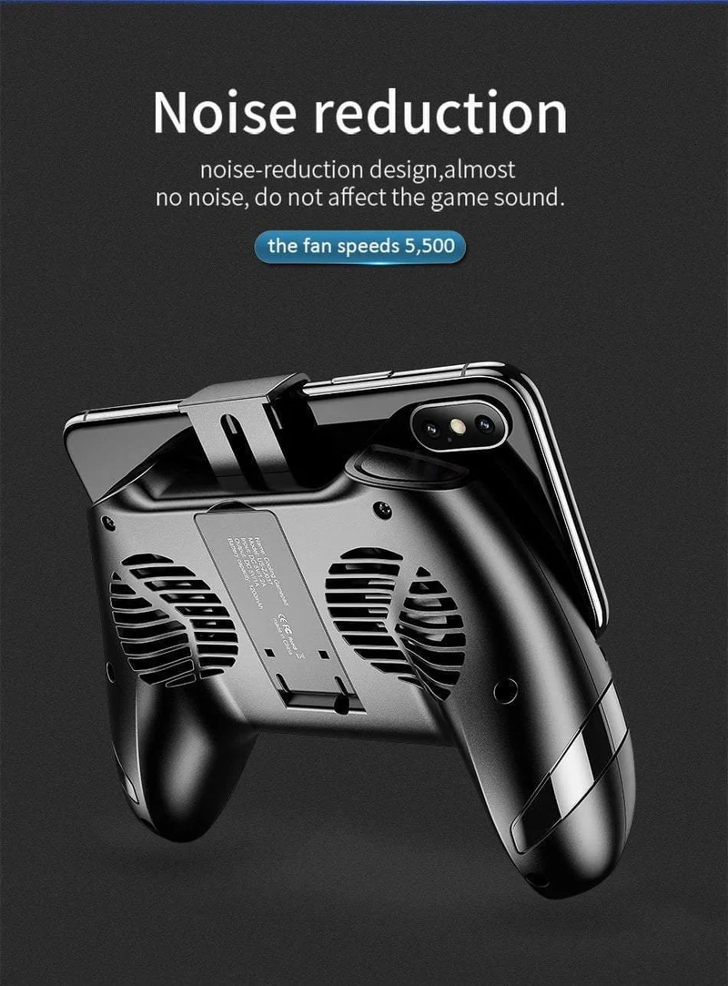 USAMS Handy-Spiel-Kühlgriff, Telefonhalter, Doppellüfter, Telefon-Spiel-Kühlkörper, Lade-Powerbank, Rauschunterdrückung, Gamepad