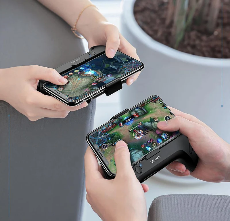 USAMS Handy-Spiel-Kühlgriff, Telefonhalter, Doppellüfter, Telefon-Spiel-Kühlkörper, Lade-Powerbank, Rauschunterdrückung, Gamepad