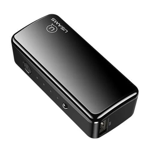 USAMS 2000 mAh Ultraleichte Mini-USB-Powerbank, tragbar, 2000 mAh, Powerbank, externer Akku, LED-Notlicht für iPhone, Samsung