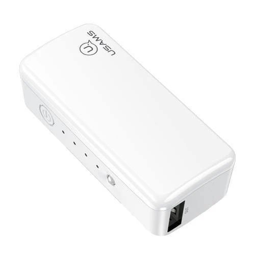 USAMS 2000 mAh Ultraleichte Mini-USB-Powerbank, tragbar, 2000 mAh, Powerbank, externer Akku, LED-Notlicht für iPhone, Samsung