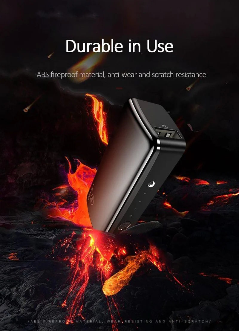USAMS 2000 mAh Ultraleichte Mini-USB-Powerbank, tragbar, 2000 mAh, Powerbank, externer Akku, LED-Notlicht für iPhone, Samsung