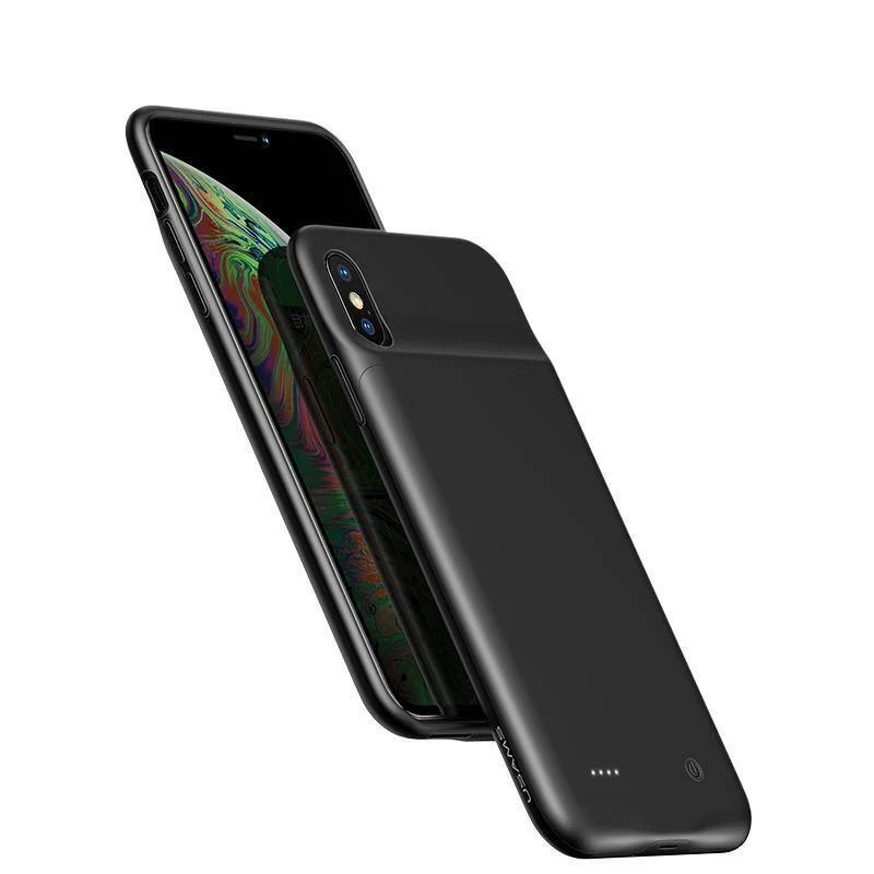 USAMS Smart Battery Case Ladegerät für iPhone XR XS Max, Batteriefach Externe Power Bank Backup Powerbank für iPhone X XS