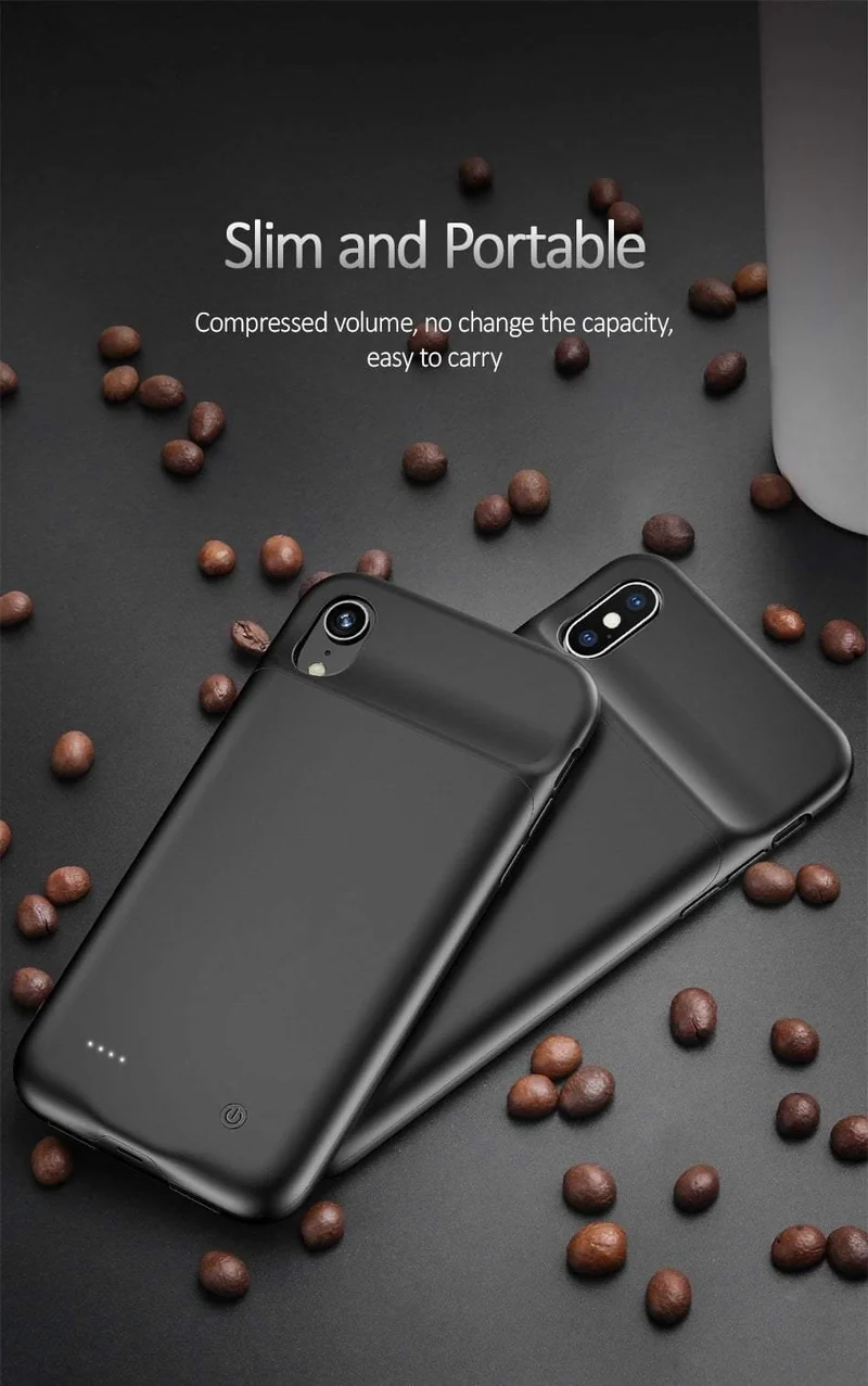 USAMS Smart Battery Case Ladegerät für iPhone XR XS Max, Batteriefach Externe Power Bank Backup Powerbank für iPhone X XS