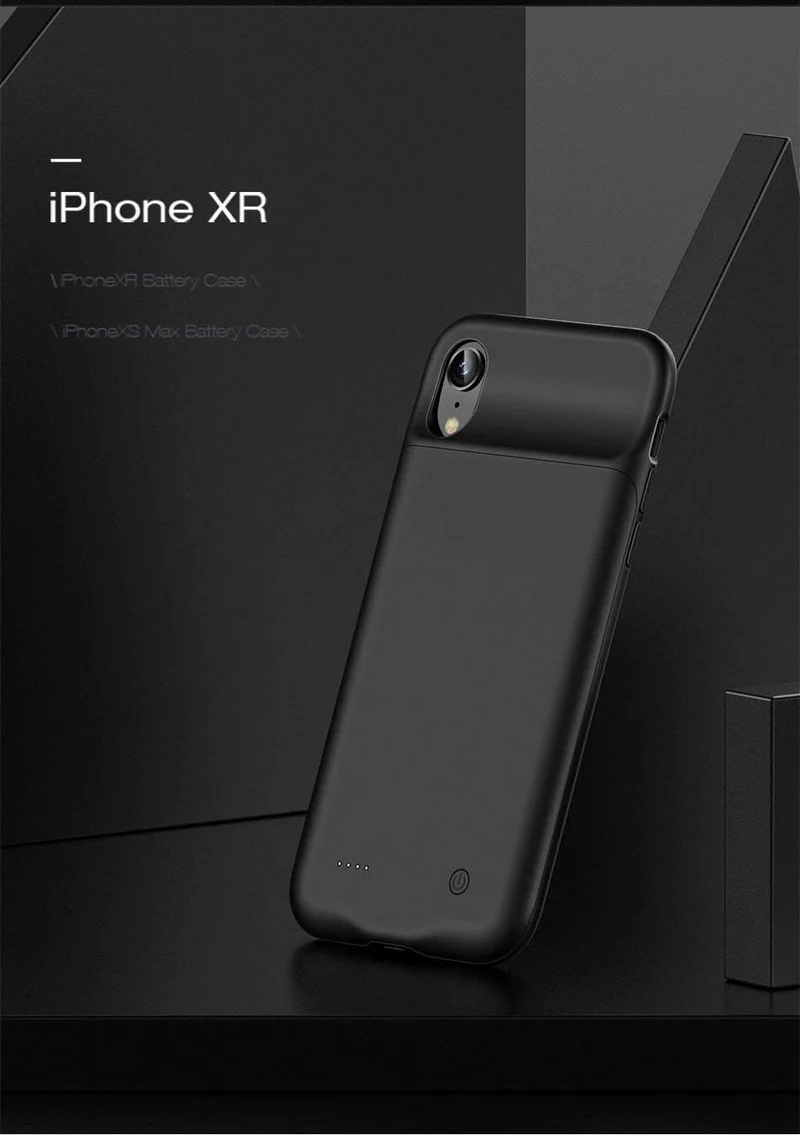 USAMS Smart Battery Case Ladegerät für iPhone XR XS Max, Batteriefach Externe Power Bank Backup Powerbank für iPhone X XS