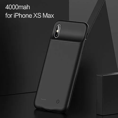 USAMS Smart Battery Case Ladegerät für iPhone XR XS Max, Batteriefach Externe Power Bank Backup Powerbank für iPhone X XS