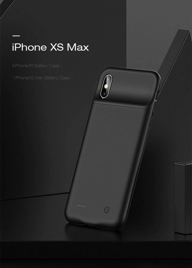 USAMS Smart Battery Case Ladegerät für iPhone XR XS Max, Batteriefach Externe Power Bank Backup Powerbank für iPhone X XS