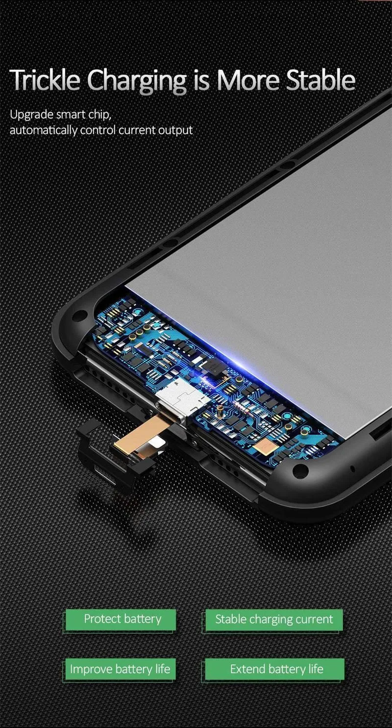 USAMS Smart Battery Case Ladegerät für iPhone XR XS Max, Batteriefach Externe Power Bank Backup Powerbank für iPhone X XS