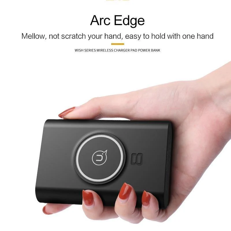 Power Bank Qi Kabelloses Ladegerät, USAMS 5V2A Dual Ports Power Bank 8000mah Kabelloses Ladepad Externer Akku Telefon USB-Ladegerät
