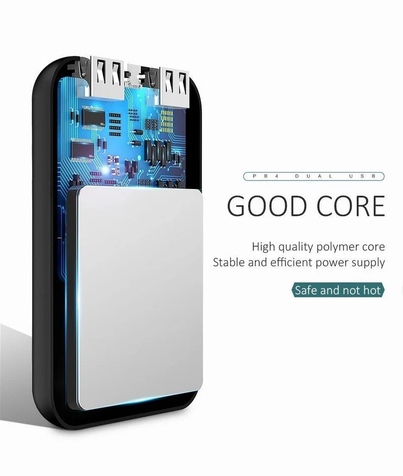 USAMS Ultra-mini Light 10000mah Power Bank Dual USB Tragbare Powerbank 5V 2A Schnelles Telefon Externer Akku für iPhone X~5 Samsung