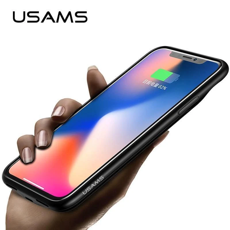 Für iPhone X 3200Ah Power Bank Case USAMS Akkuaufladung Ultra Slim Externes Pack Backup Tragbares Ladegerät Case für iPhone 10
