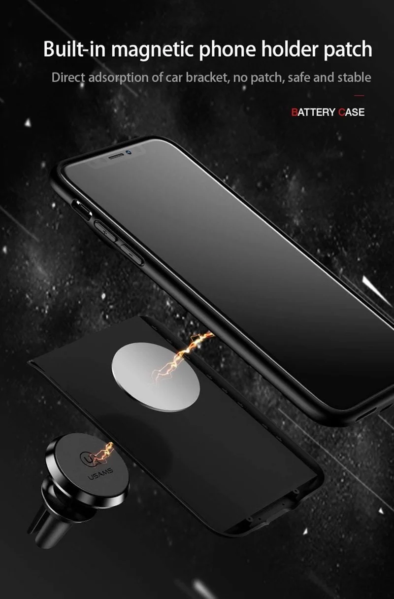 Für iPhone X 3200Ah Power Bank Case USAMS Akkuaufladung Ultra Slim Externes Pack Backup Tragbares Ladegerät Case für iPhone 10
