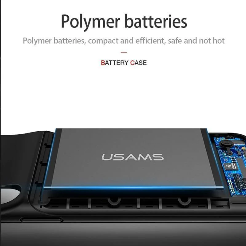 Für iPhone X 3200Ah Power Bank Case USAMS Akkuaufladung Ultra Slim Externes Pack Backup Tragbares Ladegerät Case für iPhone 10