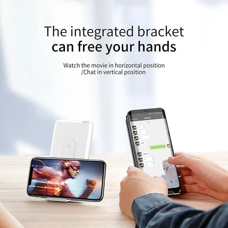 Baseus 10000mAh QI Wireless Charger Power Bank für iPhone Samsung PD + QC3.0 Schnelllade-USB-Powerbank Externer Akku