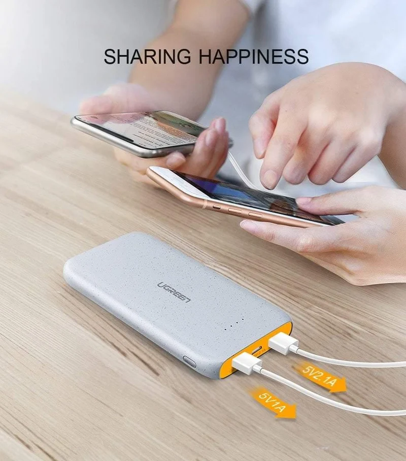Ugreen Power Bank 20000 mAh Slim Powerbank für Xiaomi Mi 8 Tragbares externes Batterieladegerät für iPhone 7 8 X Dual USB Pover Bank