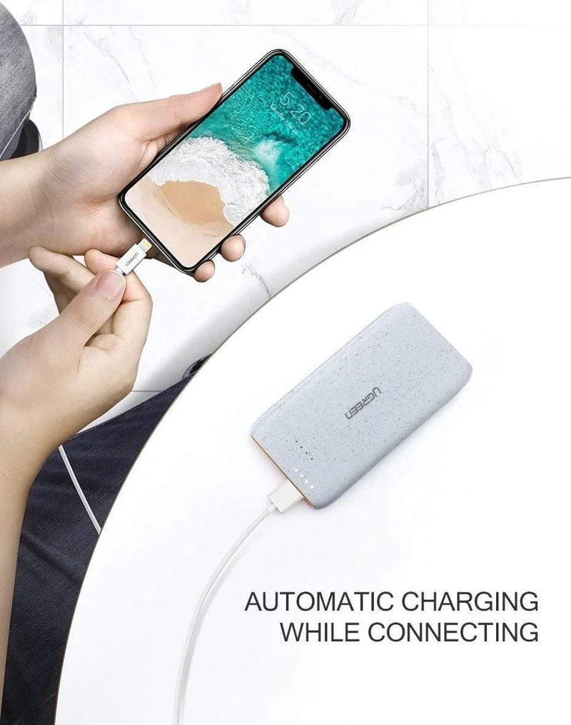Ugreen Power Bank 20000 mAh Slim Powerbank für Xiaomi Mi 8 Tragbares externes Batterieladegerät für iPhone 7 8 X Dual USB Pover Bank