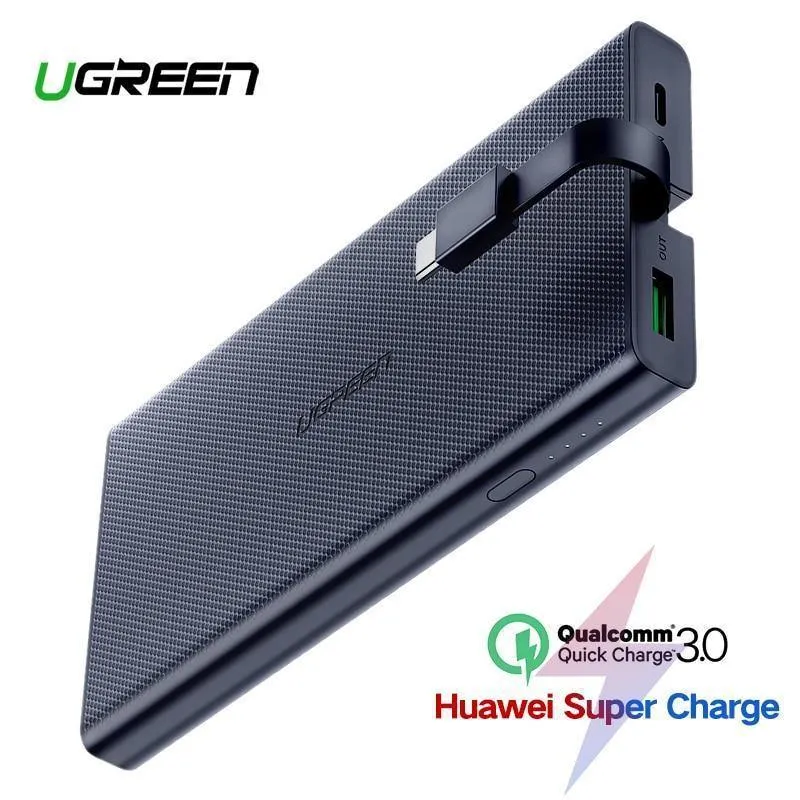 Ugreen 10000 mAh Power Bank 18 W Quick Charge 3.0 Powerbank Externe Batterie Ladegerät Pack Für Xiaomi Handy Typ C Poverbank