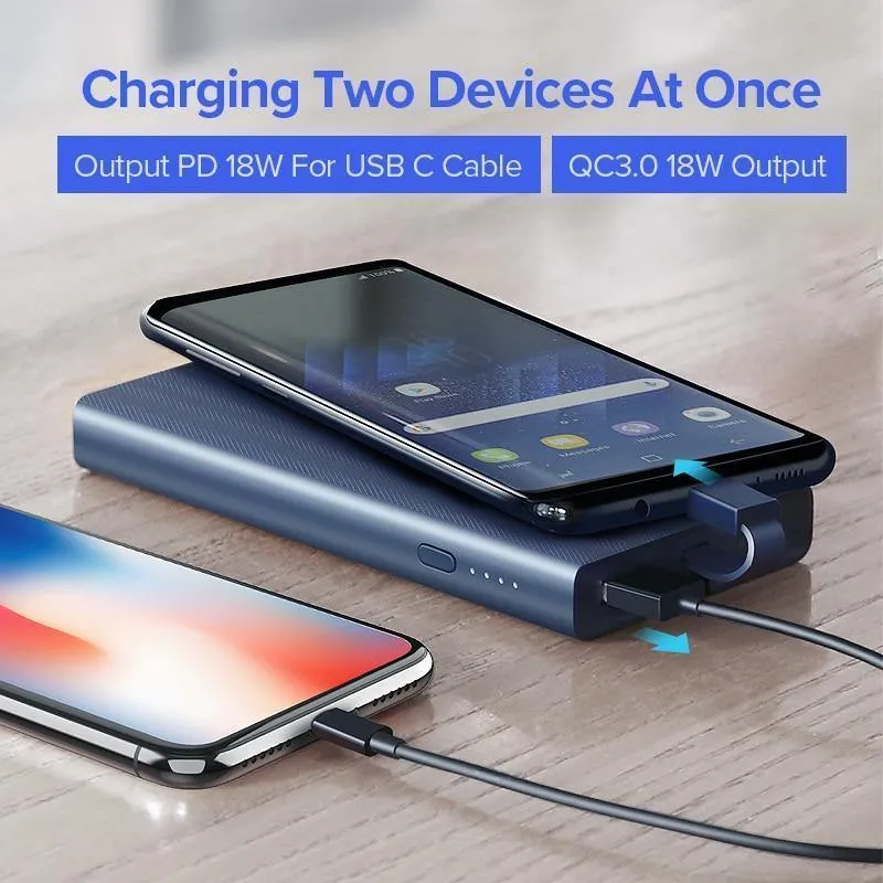 Ugreen 10000 mAh Power Bank 18 W Quick Charge 3.0 Powerbank Externe Batterie Ladegerät Pack Für Xiaomi Handy Typ C Poverbank