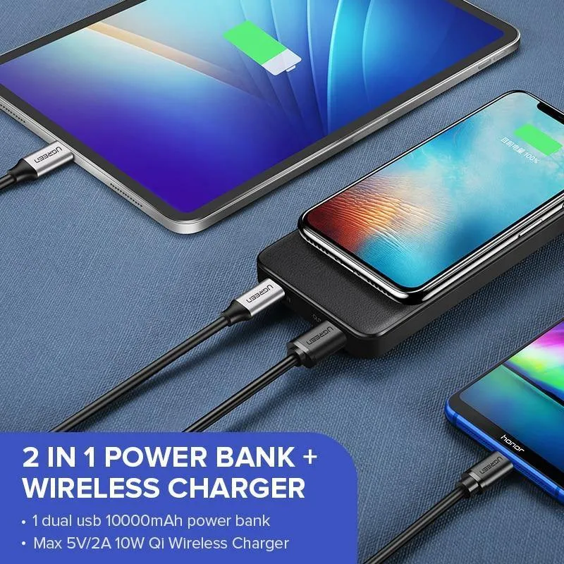 Ugreen 10000 mAh Qi Drahtlose Ladegerät Power Bank 18 W USB PD Powerbank Für iPhone X 8 MacBook Samsung S9 Externe Batterie Poverbank