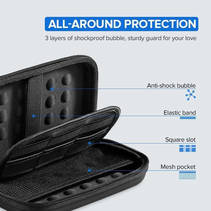 Ugreen Power Bank Case Hard Case Box für 2.5-Zoll-Festplatten-USB-Kabel Externer Speicher SSD HDD Case