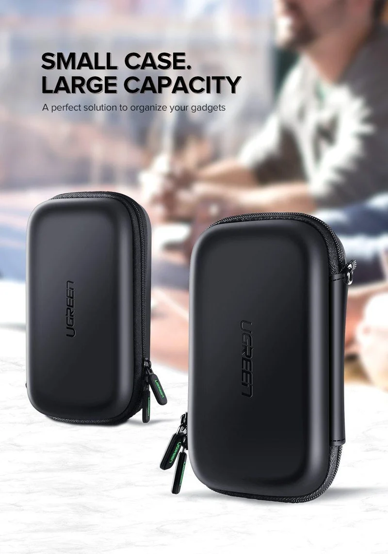 Ugreen Power Bank Case Hard Case Box für 2.5-Zoll-Festplatten-USB-Kabel Externer Speicher SSD HDD Case