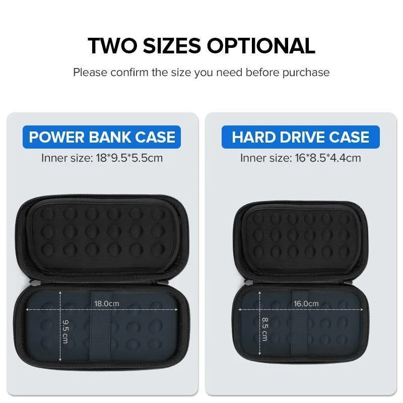 Ugreen Power Bank Case Hard Case Box für 2.5-Zoll-Festplatten-USB-Kabel Externer Speicher SSD HDD Case