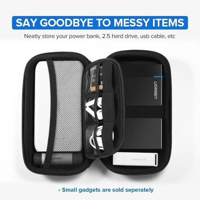 Ugreen Power Bank Case Hard Case Box für 2.5-Zoll-Festplatten-USB-Kabel Externer Speicher SSD HDD Case