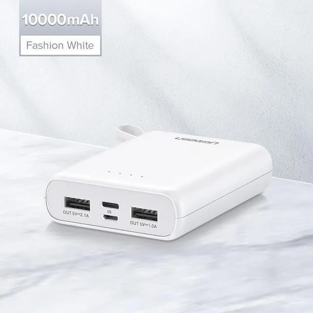Ugreen Mini Power Bank 10000 mAh Ultra Slim PoverBank für Samsung S9 S8 Dual USB Powerbank Externer Akku Tragbares Ladegerät