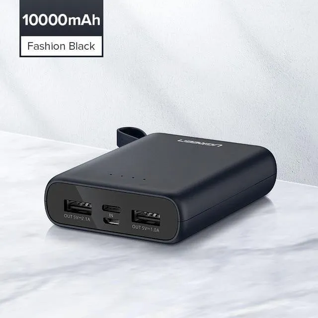 Ugreen Mini Power Bank 10000 mAh Ultra Slim PoverBank für Samsung S9 S8 Dual USB Powerbank Externer Akku Tragbares Ladegerät