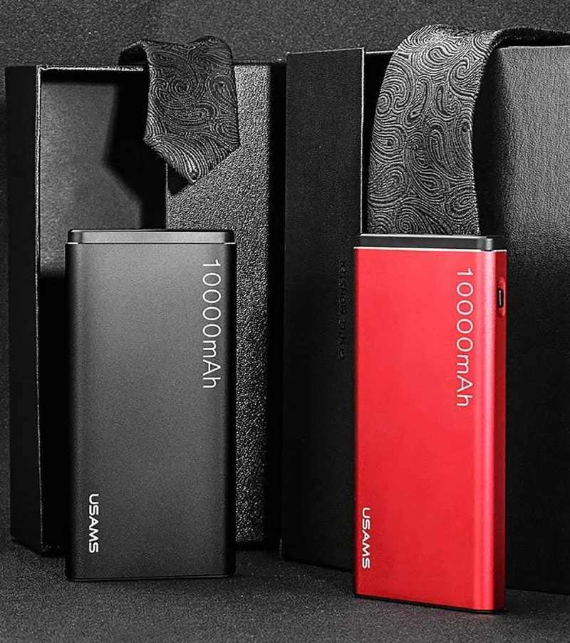 USAMS Power Bank 10000mAh Dual USB Handy Tragbares Ladegerät Powerbank Backup Externe Batterie