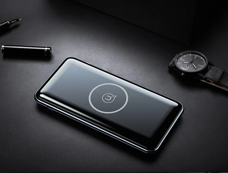 USAMS 5V 2A PB2 Typ C Micro- und 2-USB-Anschlüsse 10000mah Powerbank Qi Wireless-Ladegerät LED-Anzeige Powerbank Wireless Externer Akku