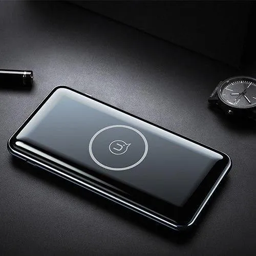 USAMS 5V 2A PB2 Typ C Micro- und 2-USB-Anschlüsse 10000mah Powerbank Qi Wireless-Ladegerät LED-Anzeige Powerbank Wireless Externer Akku