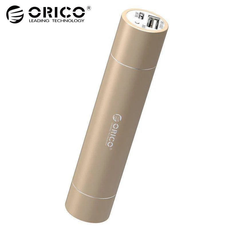 ORICO 2600mAh Externer Akku Portable Aluminium Power Bank für iPhone iPad Xiaomi Samsung LG Android mit SOS-Taschenlampe