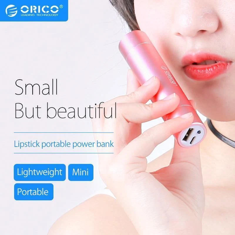 ORICO 2600mAh Externer Akku Portable Aluminium Power Bank für iPhone iPad Xiaomi Samsung LG Android mit SOS-Taschenlampe