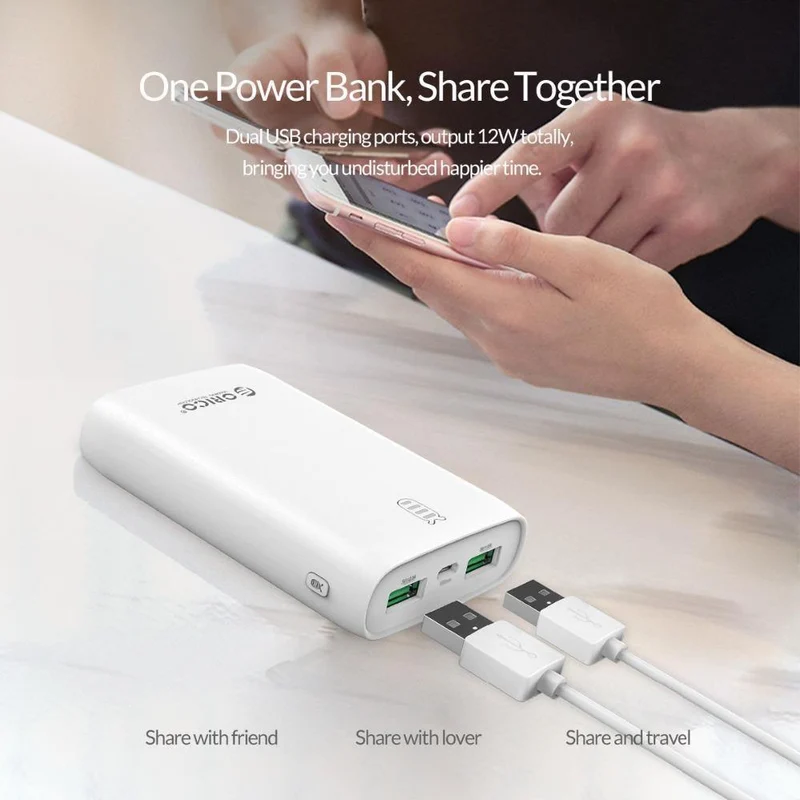 ORICO 6000mAh Power Bank Dual USB mit LED Anzeige Für iPhone Handy Externe Batterie Pack Mini Tragbare Power bank