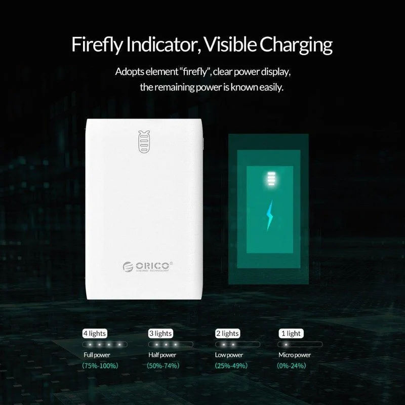 ORICO 6000mAh Power Bank Dual USB mit LED Anzeige Für iPhone Handy Externe Batterie Pack Mini Tragbare Power bank