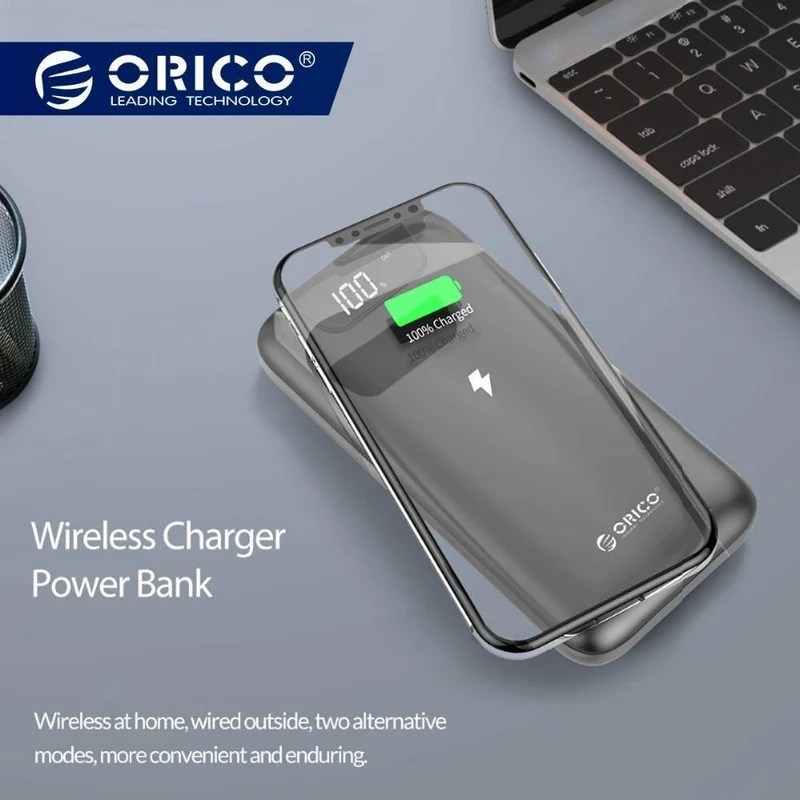 ORICO 10000 mAh Powerbank Drahtloses Laden Powerbank Externe Batterie Powerbank Mit LED-Anzeige für Handytablets