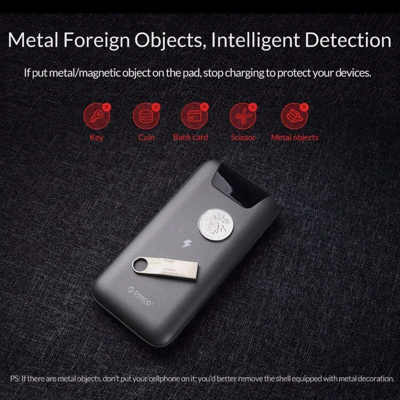 ORICO 10000 mAh Powerbank Drahtloses Laden Powerbank Externe Batterie Powerbank Mit LED-Anzeige für Handytablets