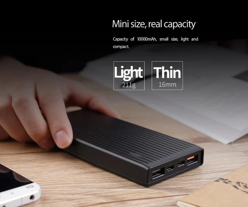 ORICO 10000 mAh Universal Power Bank QC3.0 Schnellladung Dual-Wege-Powerbank Externe Telefon-Backup-Batterieladung für iPhone Xiaomi