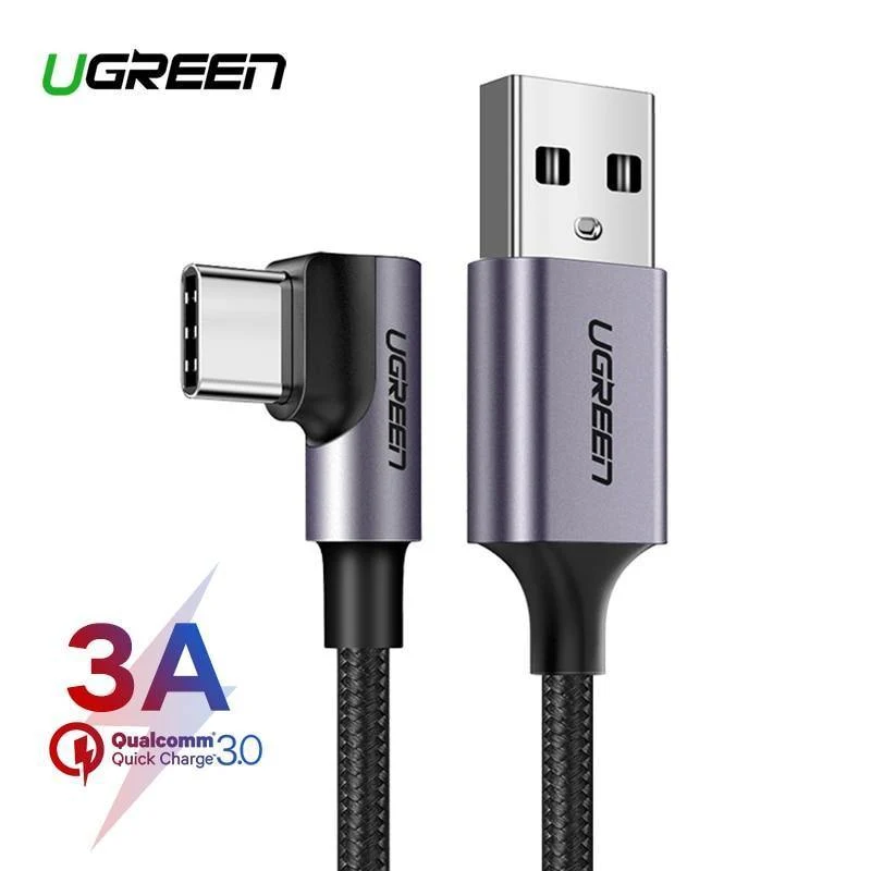 Ugreen nylon usb c kabel xnumx degree schnellladegerät usb typ c kabel für xiaomi mi xnumx samsung galaxy sxnumx plus handy usb-c kabel