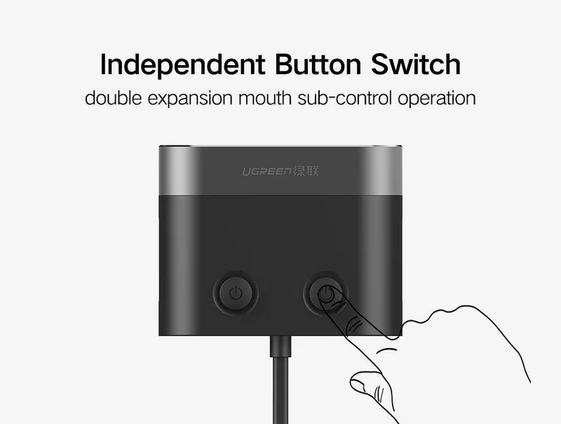 Ugreen Dual USB Autoladegerät Unterstützt Auto-Recorder Universelles Handy-Autoladegerät mit Expander-Ladegerät für iPhone 6S Samsung