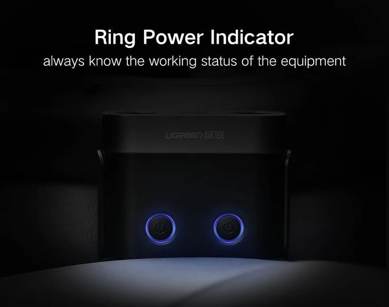 Ugreen Dual USB Autoladegerät Unterstützt Auto-Recorder Universelles Handy-Autoladegerät mit Expander-Ladegerät für iPhone 6S Samsung