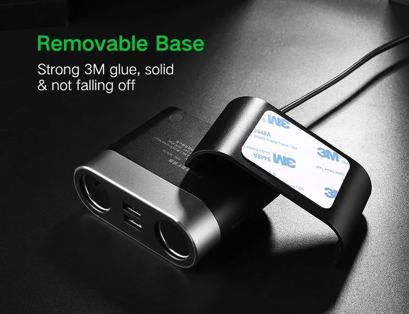 Ugreen Dual USB Autoladegerät Unterstützt Auto-Recorder Universelles Handy-Autoladegerät mit Expander-Ladegerät für iPhone 6S Samsung