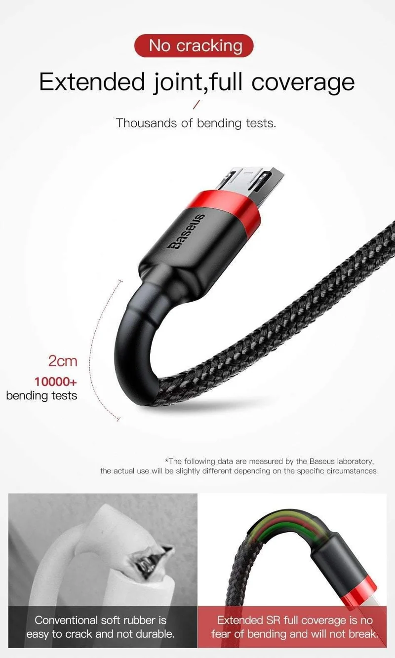 Baseus 1m 2m Micro USB Kabel für Xiaomi Redmi Note 5 Pro 4 Reversible Micro USB Ladegerät Datenkabel für Samsung S7 Handy