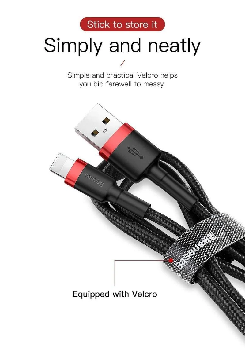 Baseus Classic USB-Kabel für iPhone xs max Ladegerät USB-Datenkabel für iPhone X 8 6 6s 2.4A USB-Ladekabel Adapter für Telefonkabel