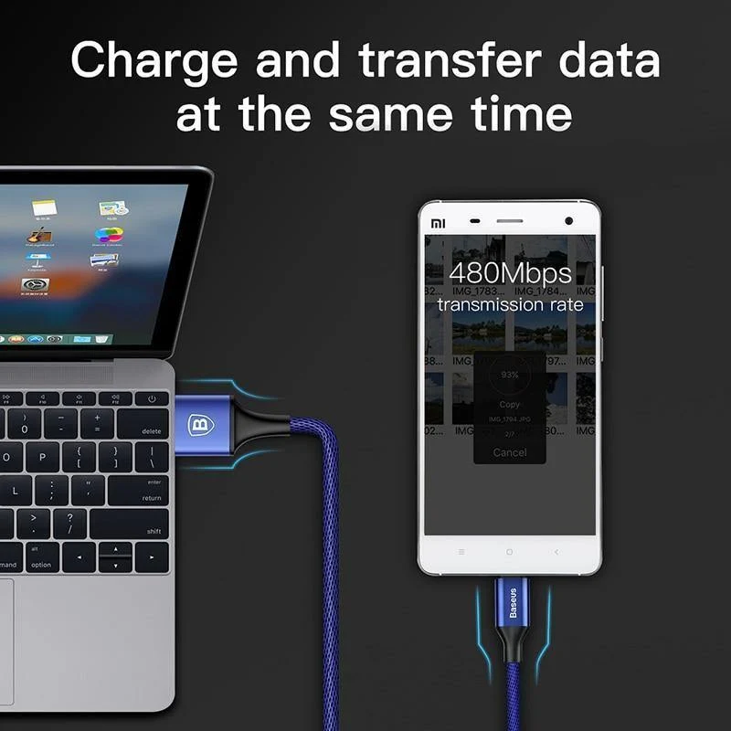 Baseus Reversible Micro USB Kabel Für Samsung Xiaomi Redmi Hinweis 4X Handy Daten Sync Kabel Doppelseitige USB Lade kabel