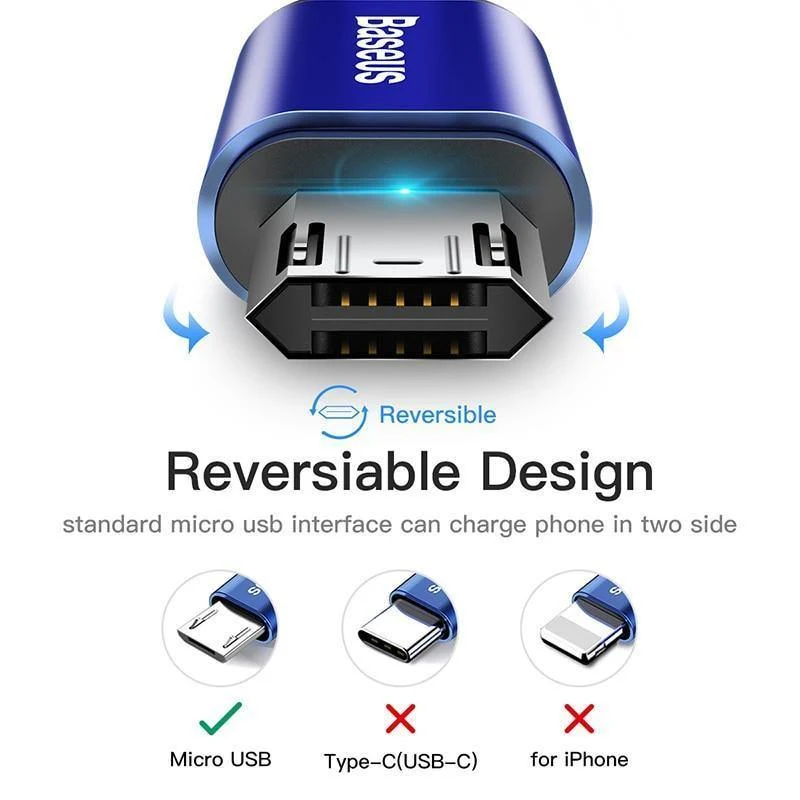 Baseus Reversible Micro USB Kabel Für Samsung Xiaomi Redmi Hinweis 4X Handy Daten Sync Kabel Doppelseitige USB Lade kabel